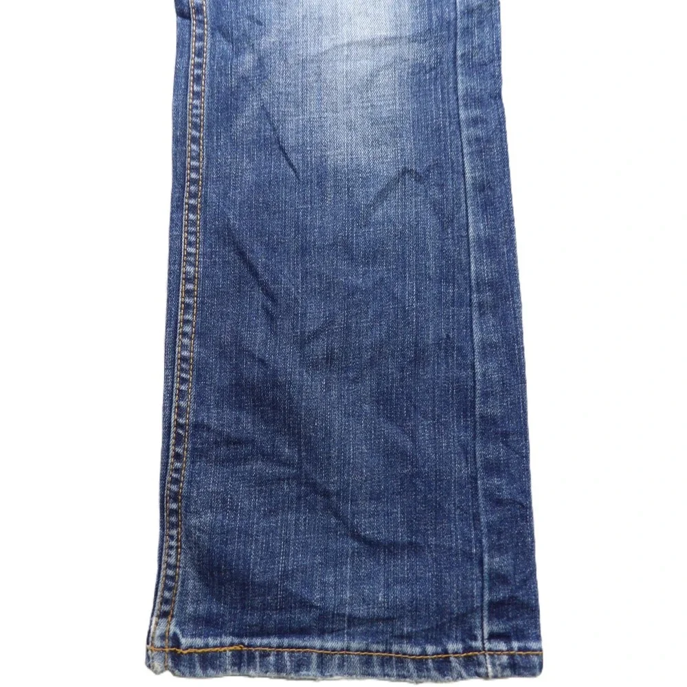Levis 527 Men Slim Bootcut Jeans Blue Denim Pants W29xL30 Stretch Distressed Hem